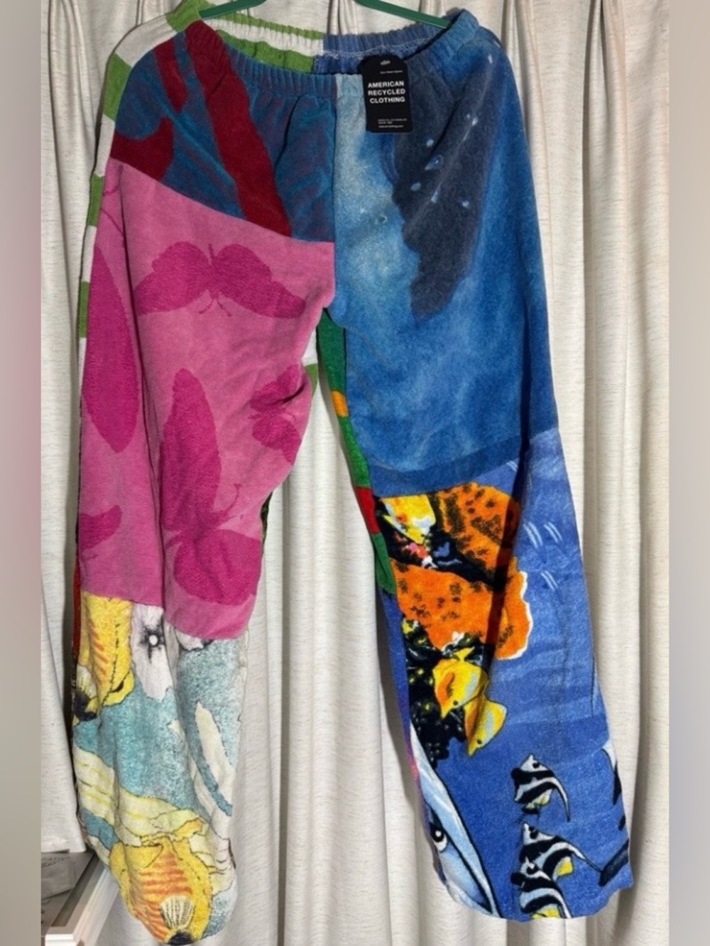 AMERICAN RECYCLED CLOTHING PATCHWORK BEACH TOWEL PANTS
